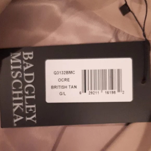 NWT Badgley💝Mischka DOUBLE BREASTED Classic Tan Trench Coat Sz L - Picture 16 of 16